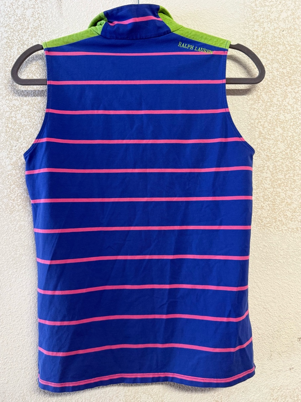 Polo Golf Ralph Lauren Women's 1/4-Zip Sleeveless Golf Vest Top Striped Medium - Picture 4 of 4